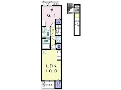 サニーガーデン I(1LDK/2階)の間取り写真