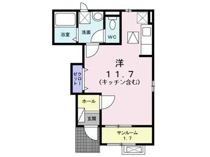 ネオファースト西新庄(ワンルーム/1階)の間取り写真