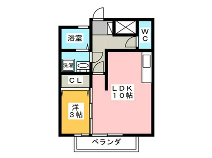 モナリエSI(1DK/1階)の間取り写真