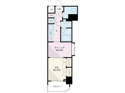 日神デュオステージ新宿若松町(2K/10階)の間取り写真