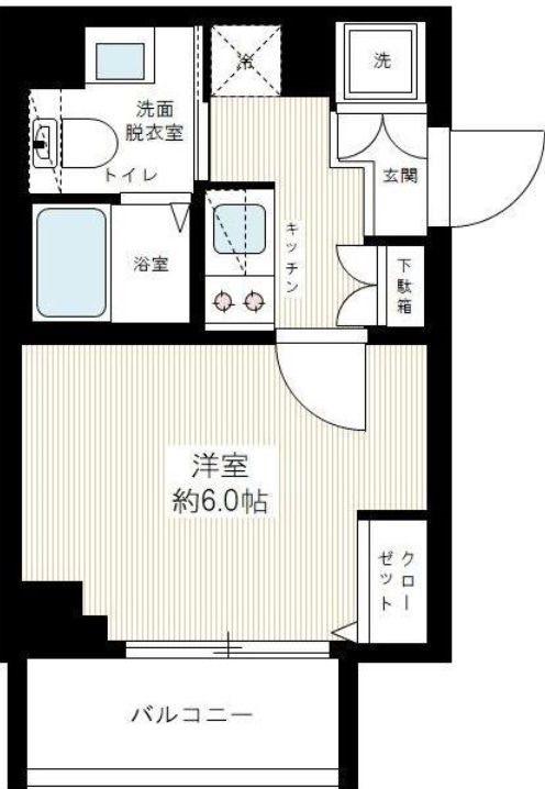イアース横濱赤門町(1K/3階)の間取り写真