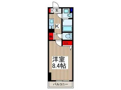 スアヴィス鳩ケ谷(1K/10階)の間取り写真