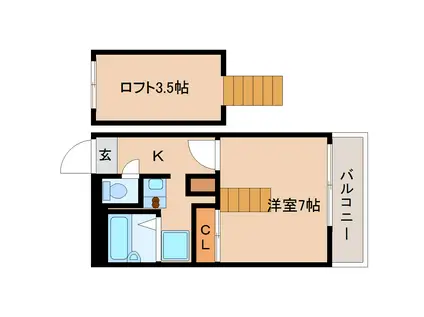 レオパレスGROW(1K/1階)の間取り写真