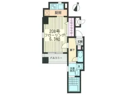 ル・ポエーム(1K/5階)の間取り写真