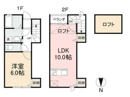 ヴィラアンソレイエ高松東(1LDK/1階)の間取り写真