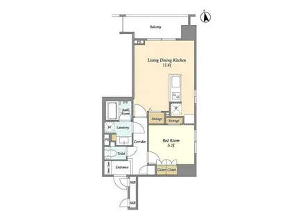 コンフォリア西早稲田(1LDK/4階)の間取り写真