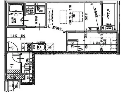 JACK SHINAGAWA(1LDK/1階)の間取り写真