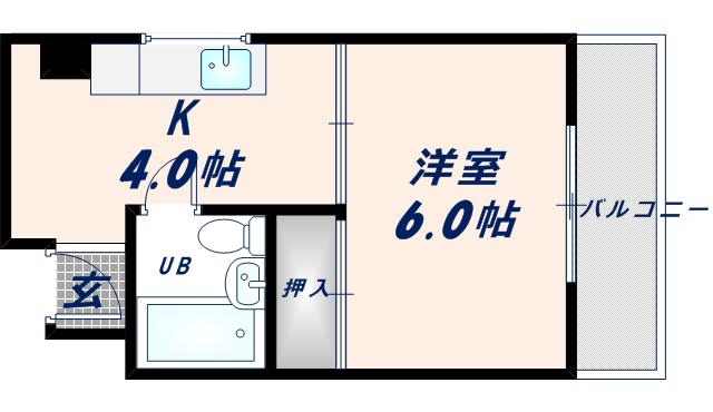田村ビル(1K/5階)の間取り写真