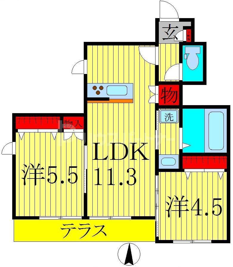 メゾン マスダ(2LDK/1階)の間取り写真