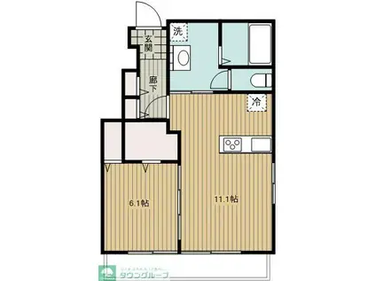 国分寺市内藤2丁目計画(1LDK/1階)の間取り写真