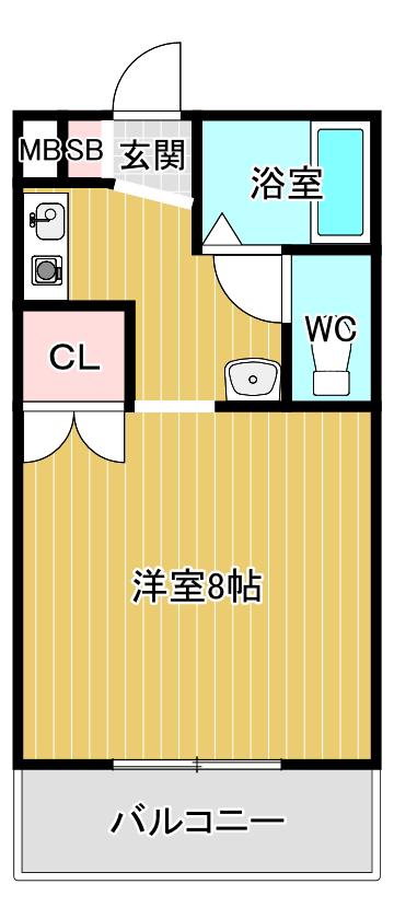 シャルル高槻(1K/3階)の間取り写真