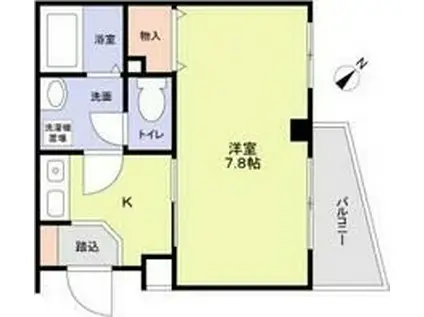 トゥール・ドゥール(1K/2階)の間取り写真