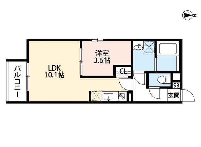 ランペドゥーザ(1LDK/1階)の間取り写真
