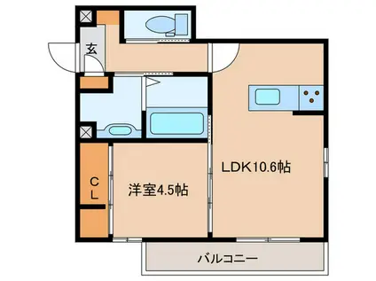 CAMPANELLA江波二本松(1LDK/1階)の間取り写真