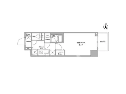 BPRレジデンス西早稲田(1K/8階)の間取り写真