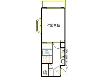 花弐番館(1K/1階)の間取り写真