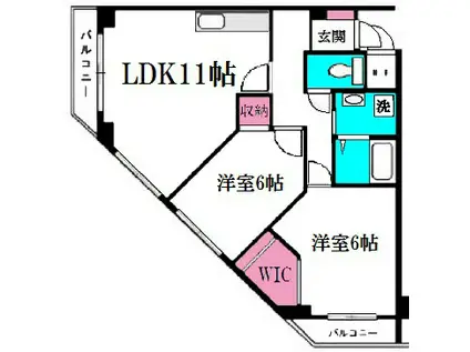 リバーサイドパレス(2LDK/1階)の間取り写真