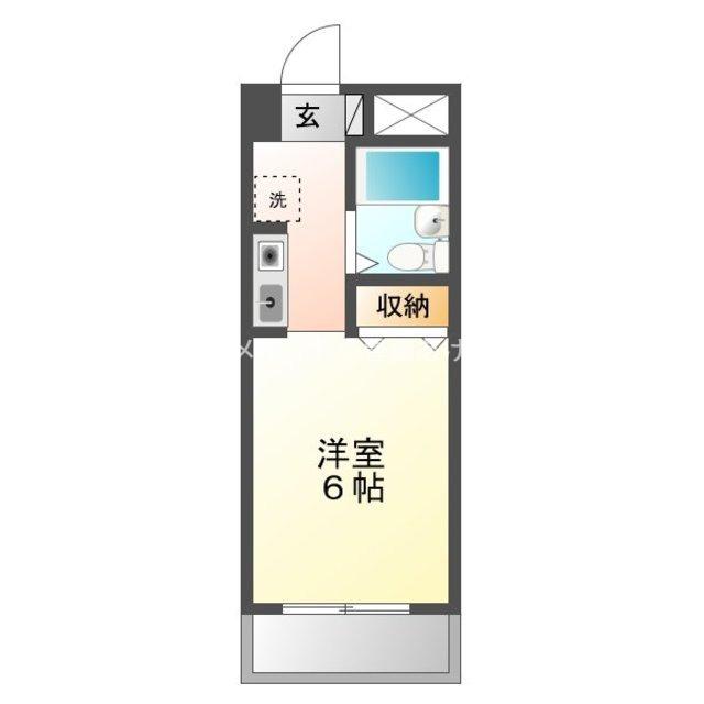 朝日プラザ豊橋アーバンスクエア(ワンルーム/2階)の間取り写真