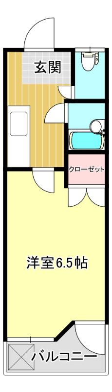 藤野コーポ(1K/2階)の間取り写真