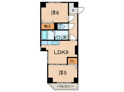 グレイスコート幸Ⅱ(2LDK/4階)の間取り写真