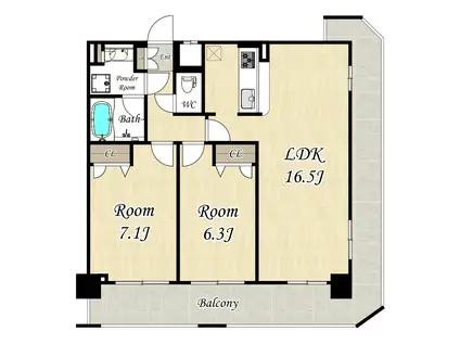 URBANEX SAKURAZUKA(2LDK/2階)の間取り写真
