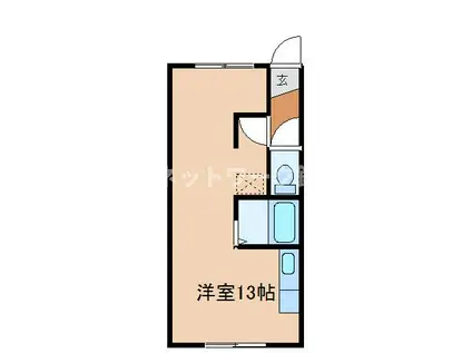 パークサイドQ(ワンルーム/2階)の間取り写真