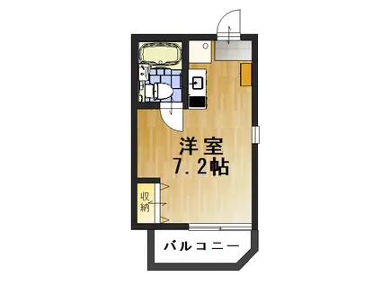 フローラ・テラス(ワンルーム/2階)の間取り写真