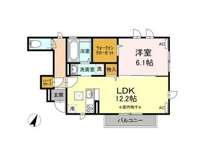 サニーフラット(1LDK/1階)の間取り写真