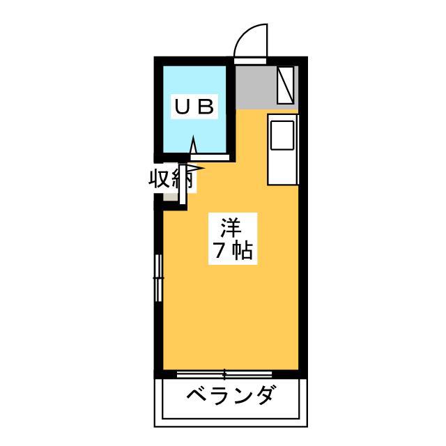 ピュアスト小鹿(ワンルーム/2階)の間取り写真