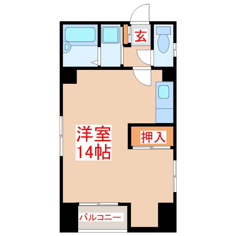 セジュール新屋敷(ワンルーム/5階)の間取り写真