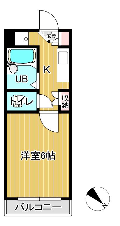 中央ハイツ(1K/3階)の間取り写真