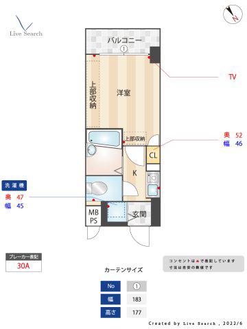 フォルム博多(1K/5階)の間取り写真