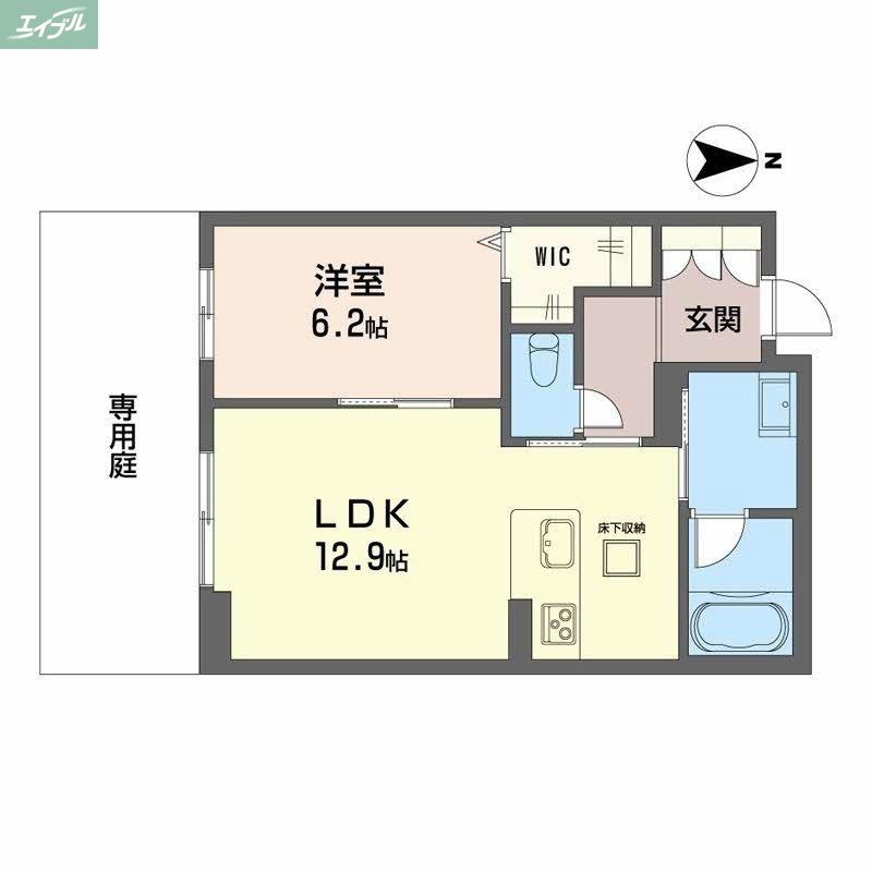 JR山陽本線 岡山駅 徒歩10分 2階建 新築(1LDK/1階)の間取り写真