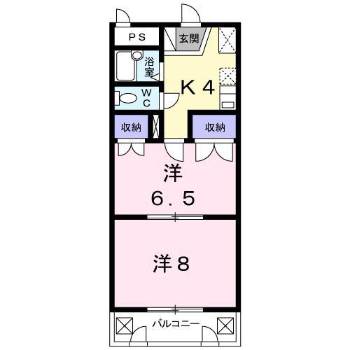 第2メゾンあらかわ(2K/2階)の間取り写真