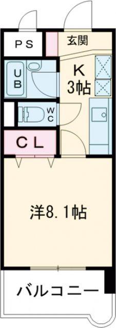 アーバンハイツ南台(1K/5階)の間取り写真