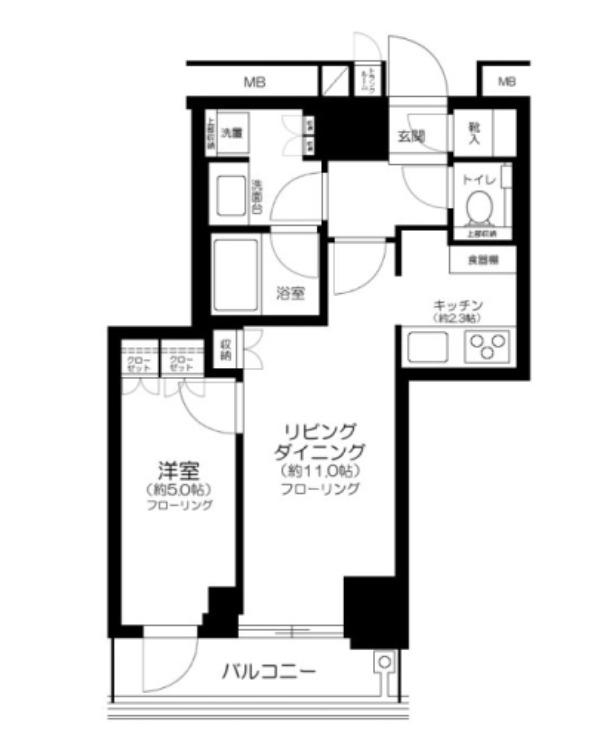 MID TOWER GRAND(1LDK/7階)の間取り写真