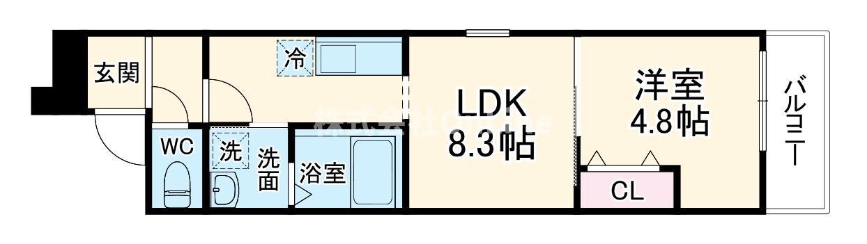 フジパレス八戸ノ里V番館(1LDK/1階)の間取り写真