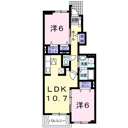カサソレアーダ I(2LDK/1階)の間取り写真