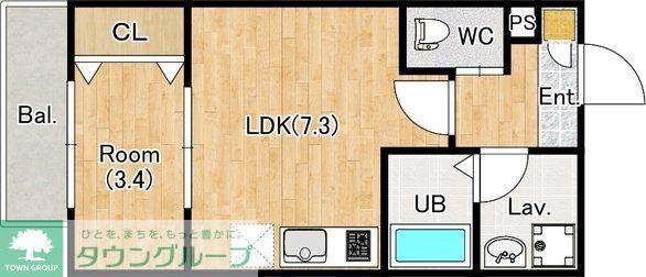 ジーメゾン所沢山口(1DK/3階)の間取り写真