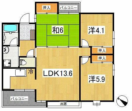 テール デ イフ1(3LDK/3階)の間取り写真