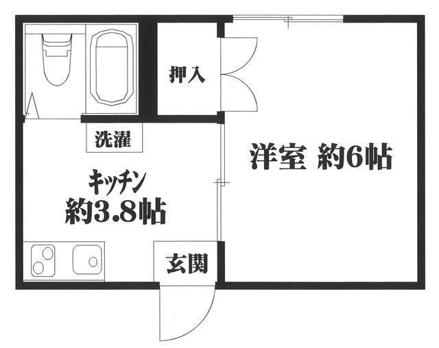 ハートパレス十条(1K/1階)の間取り写真