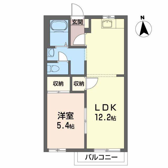 フレグラント・ツインズA(1LDK/2階)の間取り写真
