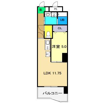 ルガーノI(1LDK/1階)の間取り写真