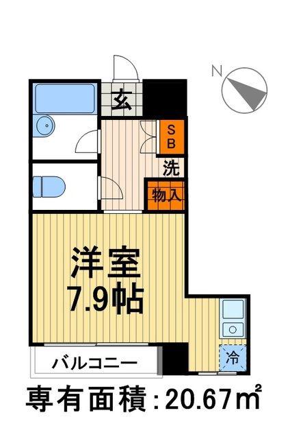 コスモリード人形町(1K/6階)の間取り写真