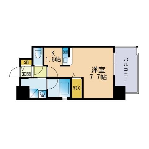 エンクレスト祇園Ⅱ(1K/7階)の間取り写真