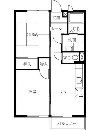 ヴァンベール弐番館(2DK/2階)の間取り写真