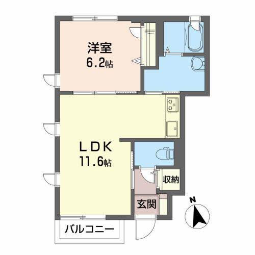 シャーメゾン小舟渡(1LDK/1階)の間取り写真