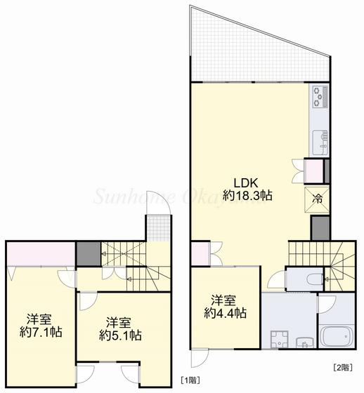ETENA中仙道西(3LDK/2階)の間取り写真