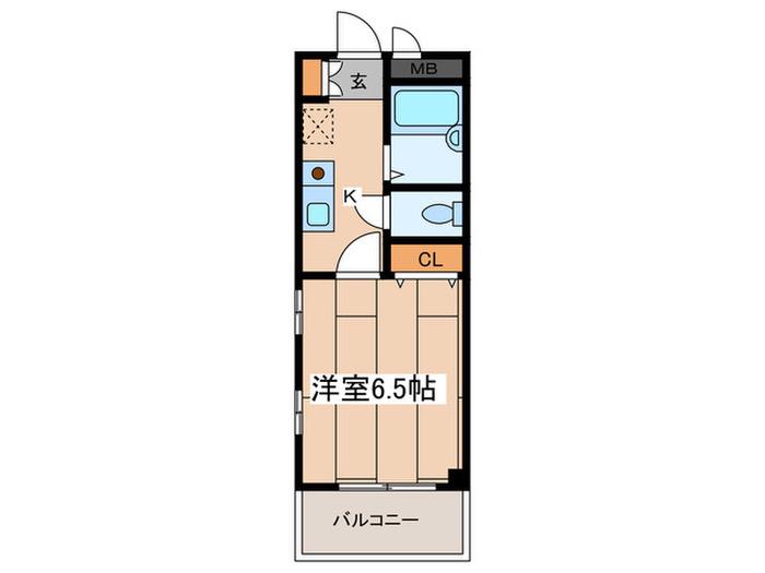 アルカサーノ湘南(1K/2階)の間取り写真