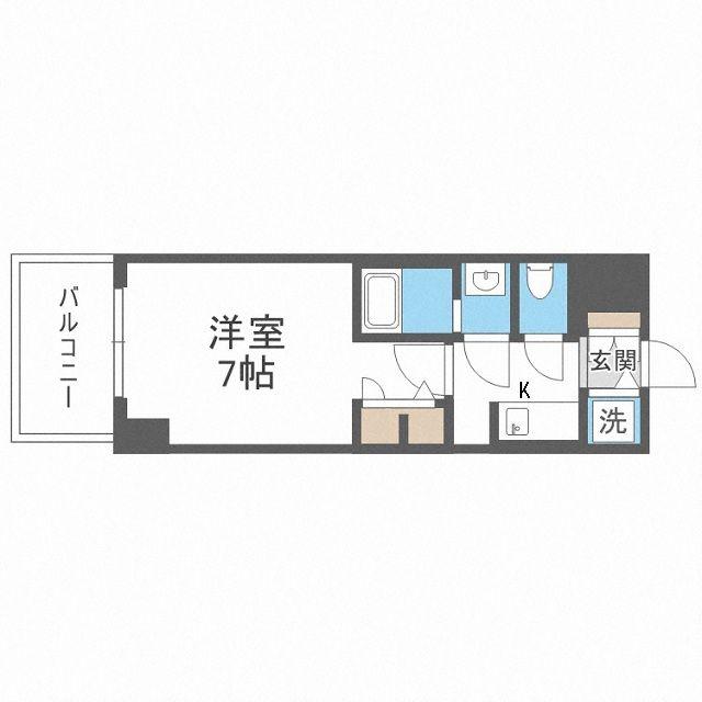 S-RESIDENCE福島ALOVITA(1K/12階)の間取り写真
